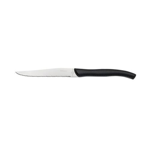 Amefa Faux Leather Steak Knife Black Handle 232mm (Box of 12)
