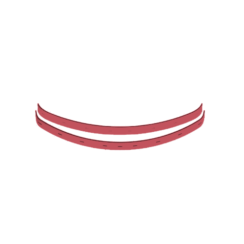 Pudu Red Rubber Blades for SH1 Smart Upright Scrubber Dryer (Set of 2)