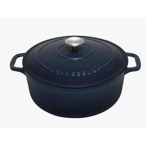 Chasseur Round French Oven Liquorice Blue 240mm/4 Litre