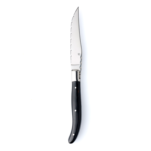 Choice 4 3/4 Jumbo Stainless Steel Steak Knife with Black Bakelite Riveted  Handle - 12/Case