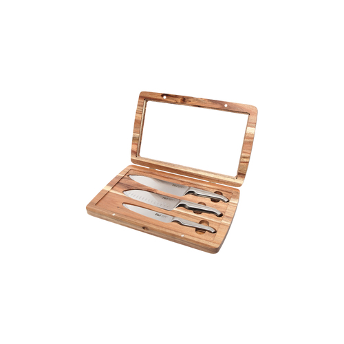 Furi Pro Acacia East/West Santoku Knife Set 3pc
