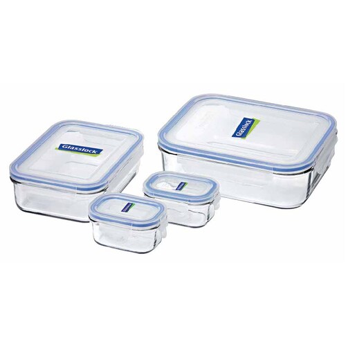 Glasslock Tempered Glass Food Container 4-Piece Set
