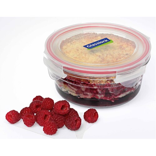 Glasslock Oven Safe Tempered Glass Round Container 1500ml