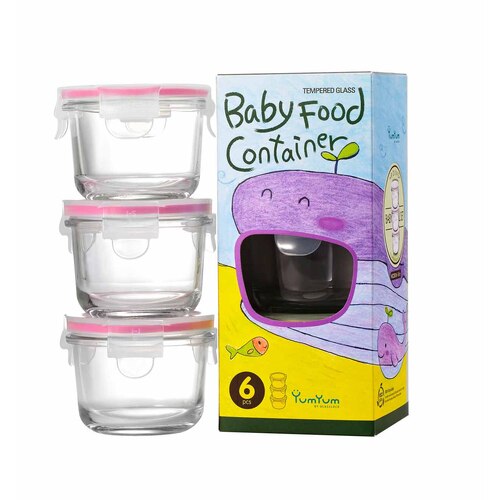 Glasslock Baby Food Round Container 3-Piece Set