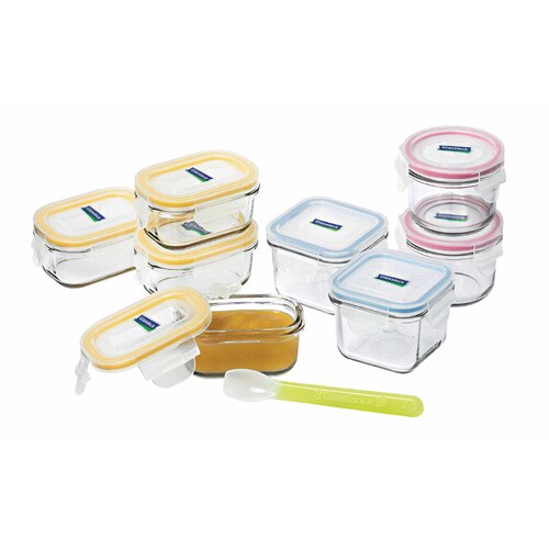 Glasslock Baby Food Container With Silicone Spoon 9-Piece Set