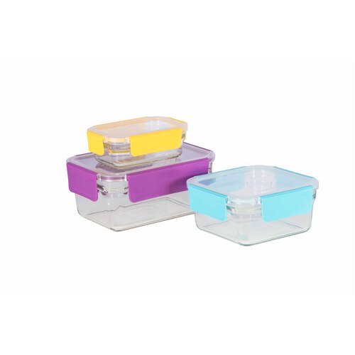 Glasslock Premium Oven Safe Food Container 3-Piece Set