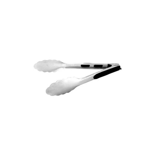 Heavy Duty Utility Tong - With Lock And Black Rubber Handle 230mm - Stainless Steel 