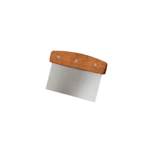 Dough Scraper 175x150x75mm - Stainless Steel Blade, Wood Handle 