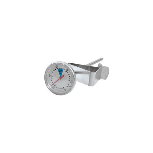 Milk Frothing Thermometer 150mm With Clip, - Stainless Steel 28mm Face Diameter 