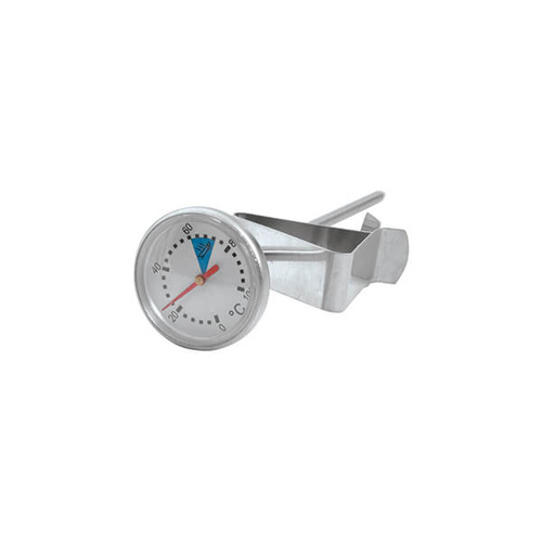 Milk Frothing Thermometer 200mm With Clip, - Stainless Steel 28mm Face Diameter 