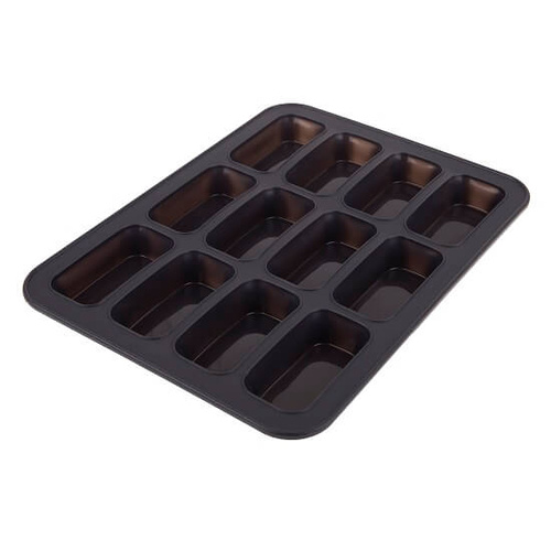 Daily Bake Silicone 12 Cup Mini Loaf Pan 32.5 x 24.5 x 2.7cm - Charcoal
