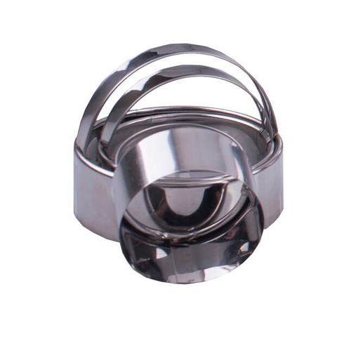 Appetito Stainless Steel Plain Scone Cutters w/ Handle - Set of 3