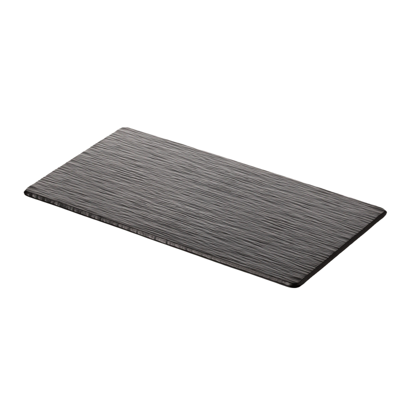 Coucou Melamine Platter Ripple 32.5cmx17.5cm - Black