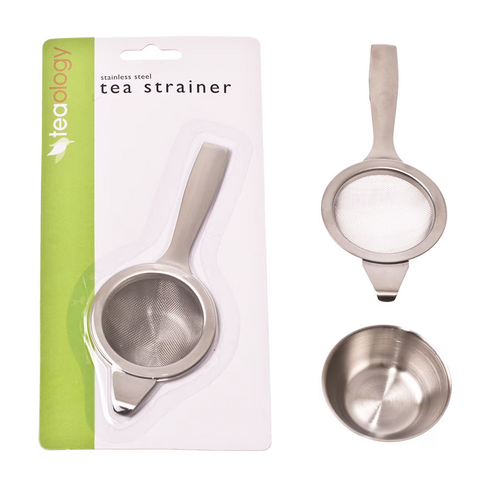 Teaology Stainless Steel Long Handle Tea Strainer/Bowl