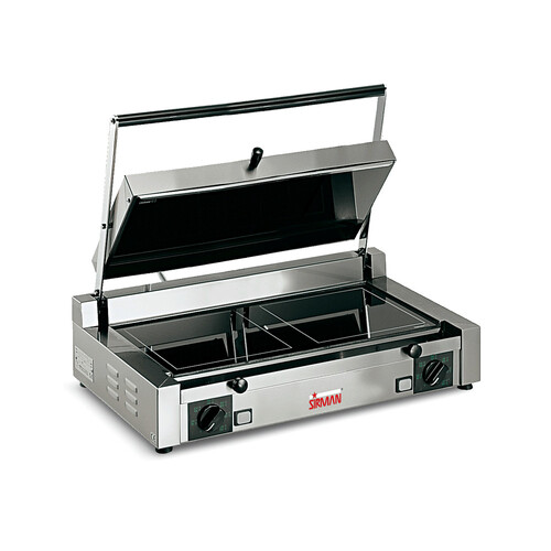 Sirman PD VU LL-LL Ceran® Ceramic Glass Single Lid / Double Panini Grill (Smooth Top / Smooth Bottom)