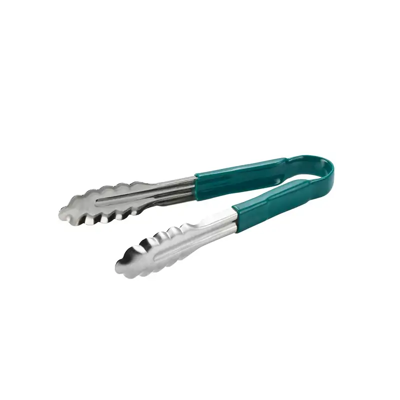 Chef Inox Stainless Steel Essentials Tong W/Green Handle 230mm (Box of 12)