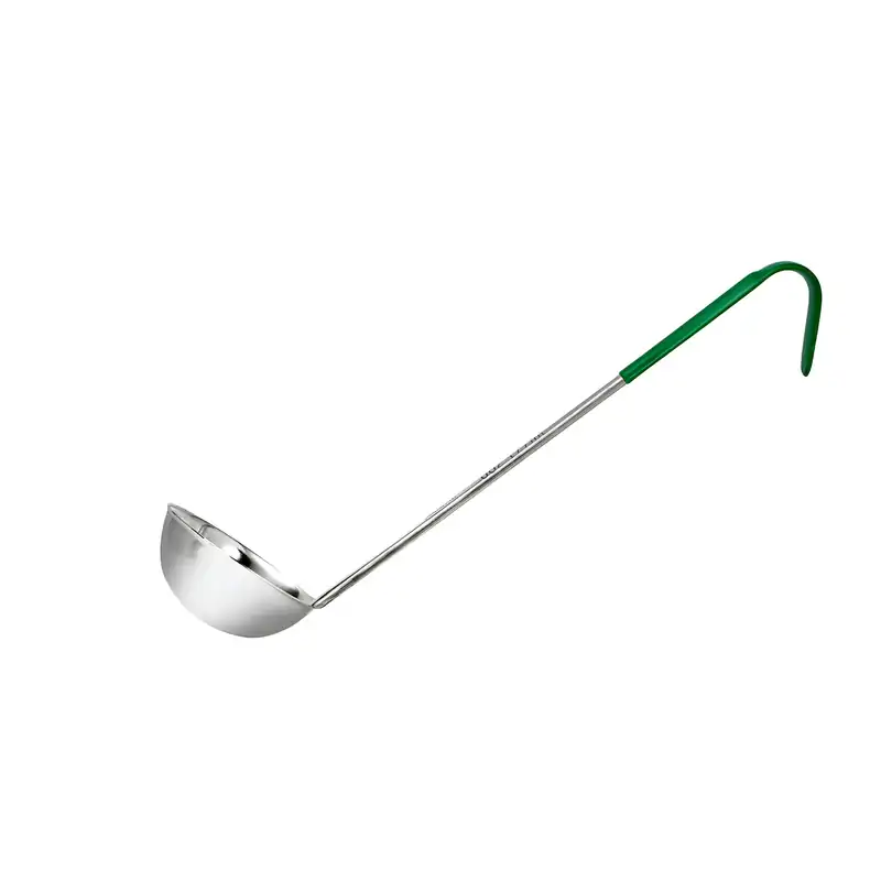 Chef Inox Stainless Steel Ladle W/Green Handle 180ml/6oz (Box of 12)