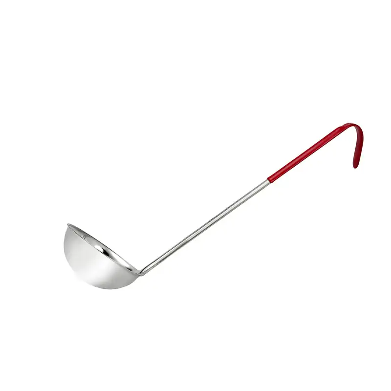 Chef Inox Stainless Steel Ladle W/Red Handle 240ml/8oz (Box of 12)