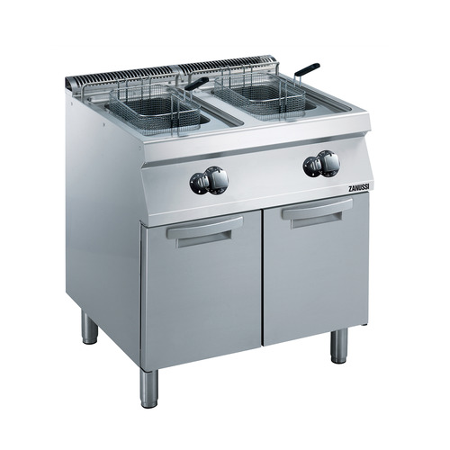 Zanussi EVO700 Gas 800mm Twin Well 2 x 15L Freestanding V-Shaped Deep Fryer