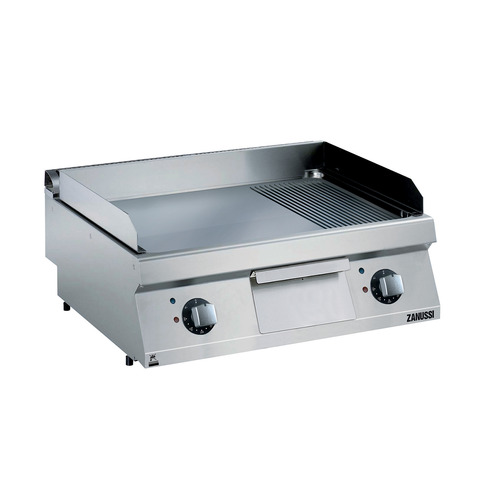 Zanussi EVO700 Electric 800mm Smooth and Ribbed Polished Chrome Plate Fry Top