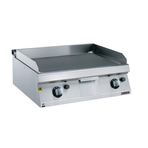 Zanussi EVO700 Gas 800mm Smooth Brushed Chrome Plate Fry Top - 800mm