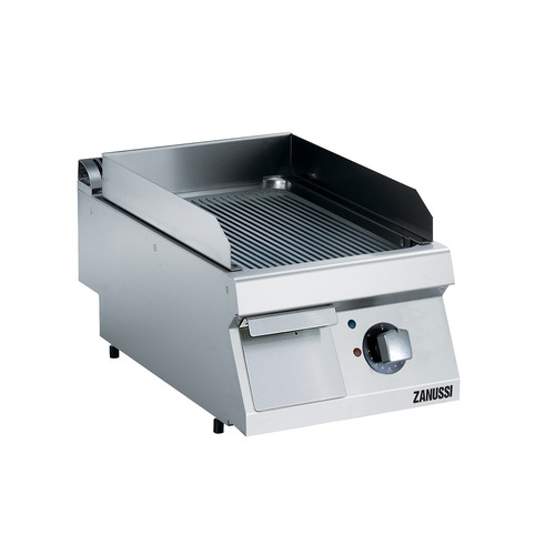 Zanussi EVO700 Electric 400mm Ribbed Brushed Chrome Plate Fry Top
