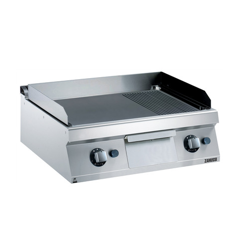 Zanussi EVO700 Gas 800mm 2/3 Smooth 1/3 Ribbed Brushed Chrome Plate Fry Top