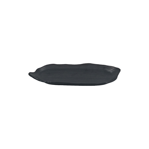 Coucou Melamine Rectangle Plate Ripple 29cmx12cm - Black