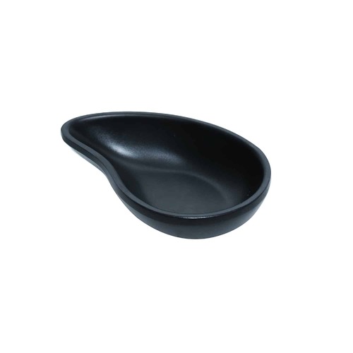 Coucou Melamine Tea Drop Sauce Dish - Matte Black