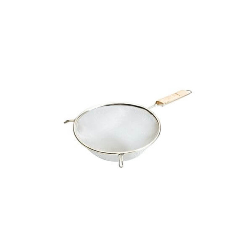 Strainer - Medium Mesh 200x360mm - Stainless Steel, Wood Handle 