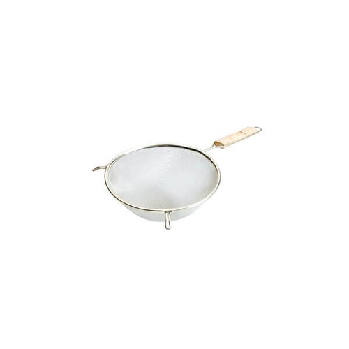 Strainer - Double Mesh 200x360mm - Stainless Steel, Wood Handle 