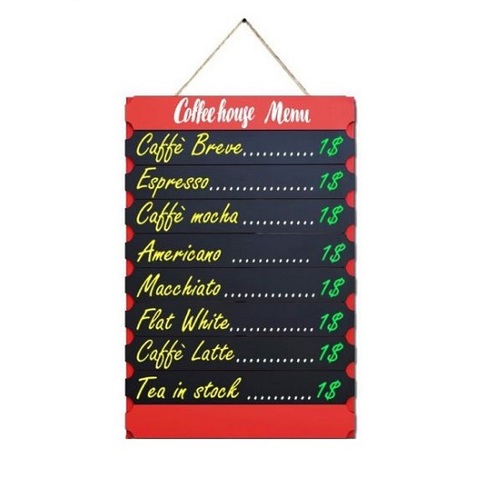 Multi Piece Small Black Board with Red Frame 380x780mm