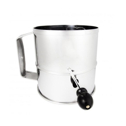 Chef Inox Flour Sifter - 18/10 8 Cup Crank Handle
