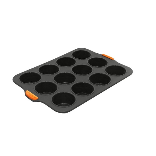 Bakemaster Reinforced Silicone 12 Cup Muffin Tray 355x240mm