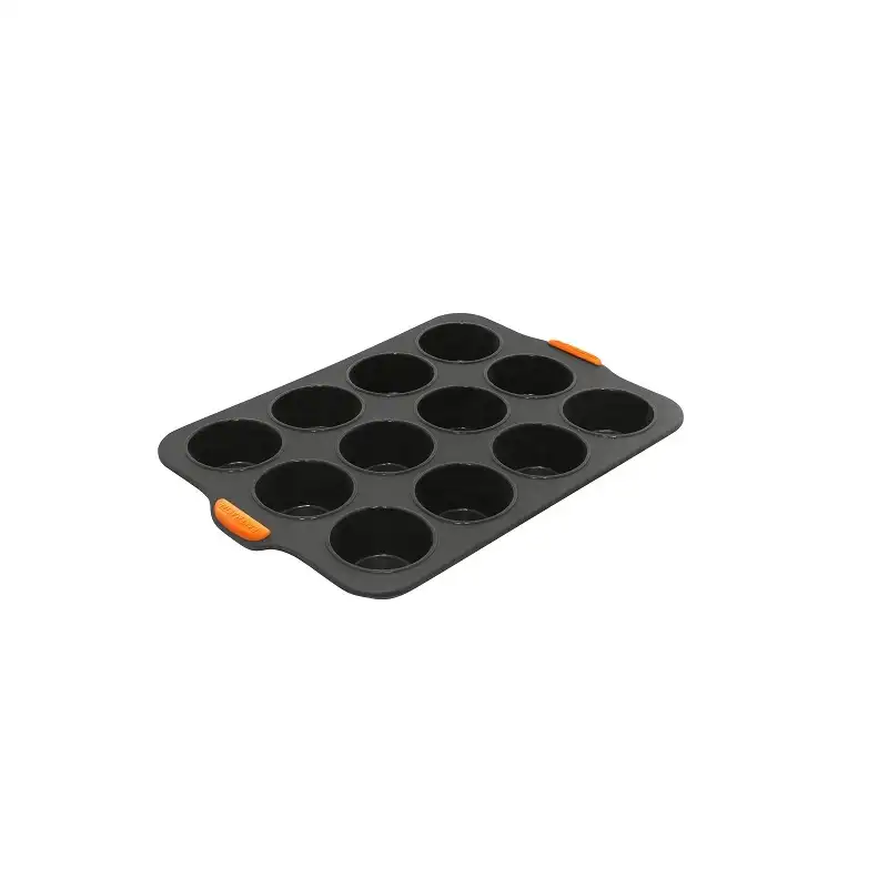 Bakemaster Reinforced Silicone 12 Cup Muffin Tray 355x240mm