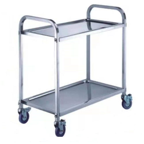 Serving Trolley - Stainless Steel Large - Serving Trolley - 2 Tiers - 950x500x950mm