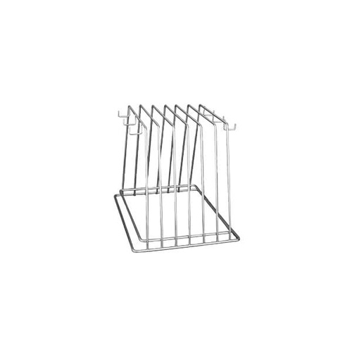 Cutting Board Rack - 6 Slot With Hooks Chrome Plated 