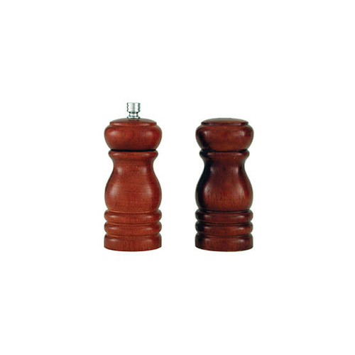 Salt Shaker & Pepper Mill Set 150mm Dark Wood