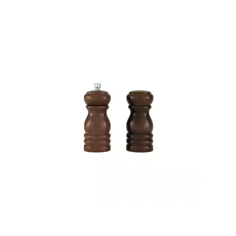 Salt Shaker & Pepper Mill Set 150mm Dark Wood