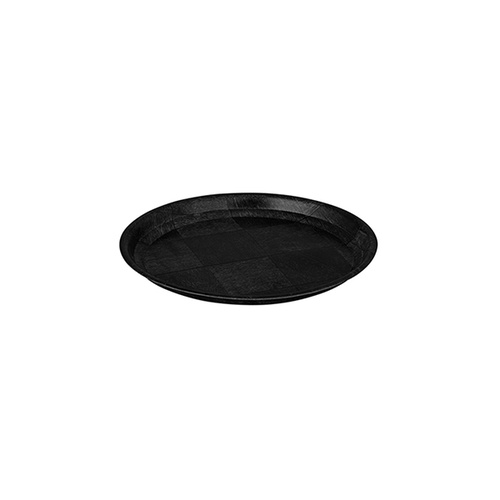 Black Woven Wood Round Tray - 150mm
