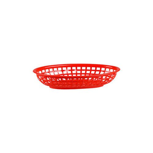 Bread Basket - Oval 240x150x50mm Red Polypropylene