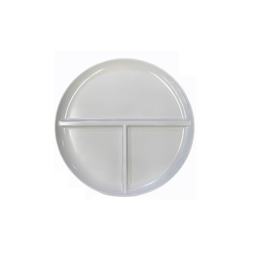Coucou Melamine Round 3 Compartment Tray 28cm - White