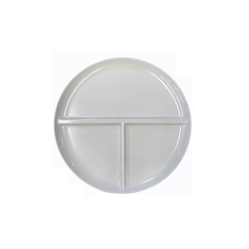 Coucou Melamine Round 3 Compartment Tray 28cm - White