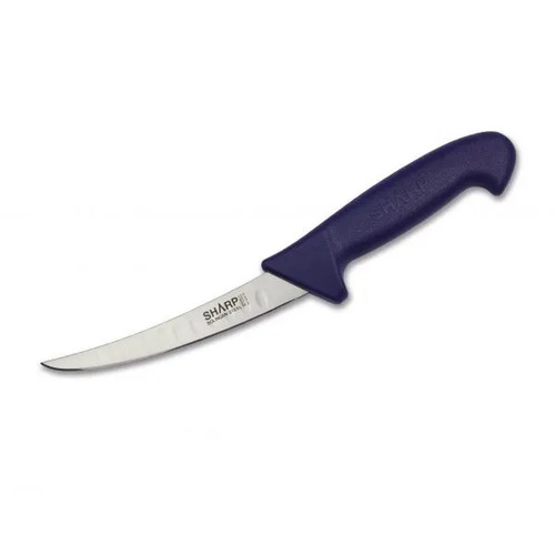 Sharp Boning Knife Granton Edge Narrow Curved Blade 15cm - Blue (Box of 5)