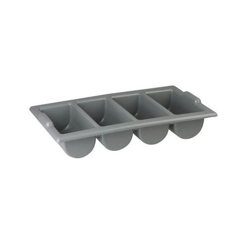 Gastronorm Cutlery Box - 4 Compartment 530x325x100mm Grey Plastic