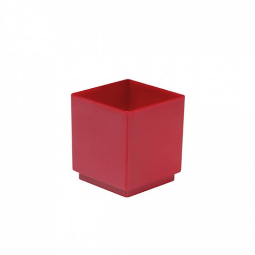 Mini Cube 40x40x45mm / 65ml Red Plastic (Pack of 50)*