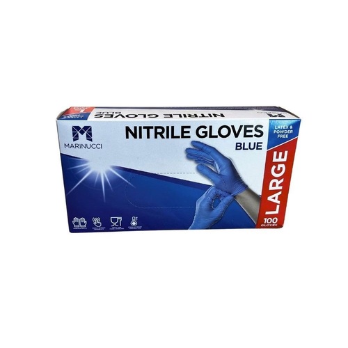 Large Blue Powder Free Nitrile Glove (Box of 100)