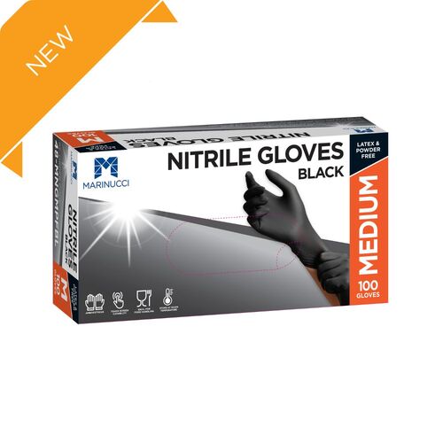 Black Powder Free Nitrile Glove - Medium (Box of 100)