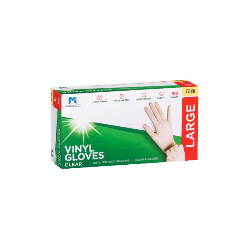 Vinyl Glove Clear P/F Large (Box of 100)