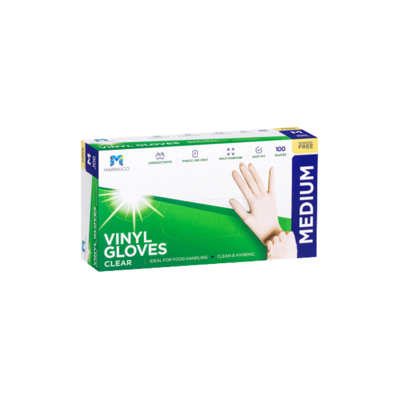 Vinyl Glove Clear P/F Medium (Box of 100)